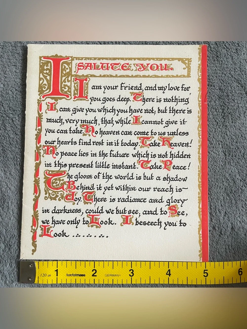 Vintage Calligraphy Greeting Card